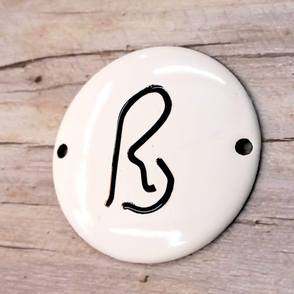 Marca enlozada circular 8cm de diámetro www,cartelesenlozados.com.ar